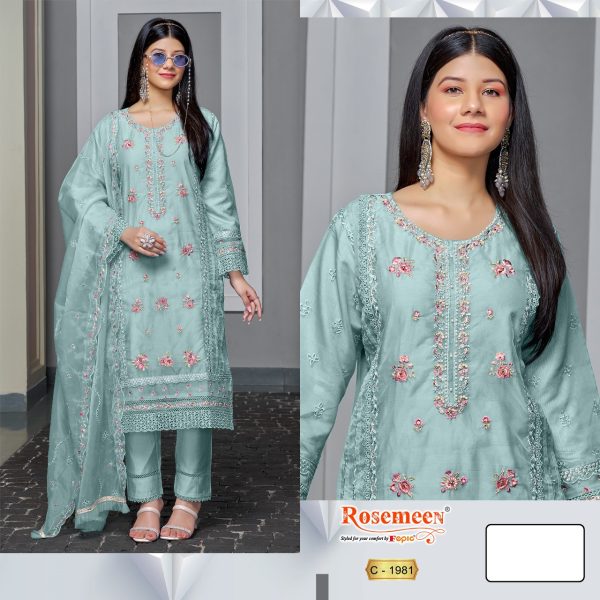 FEPIC C 1981 ROSEMEEN ORGANZA PAKISTANI SUITS