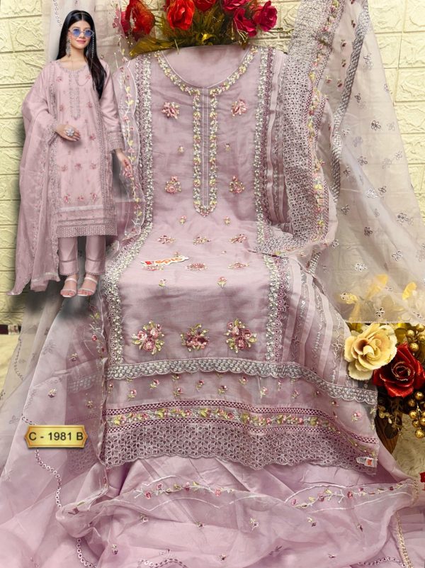 FEPIC C 1981 ROSEMEEN ORGANZA PAKISTANI SUITS