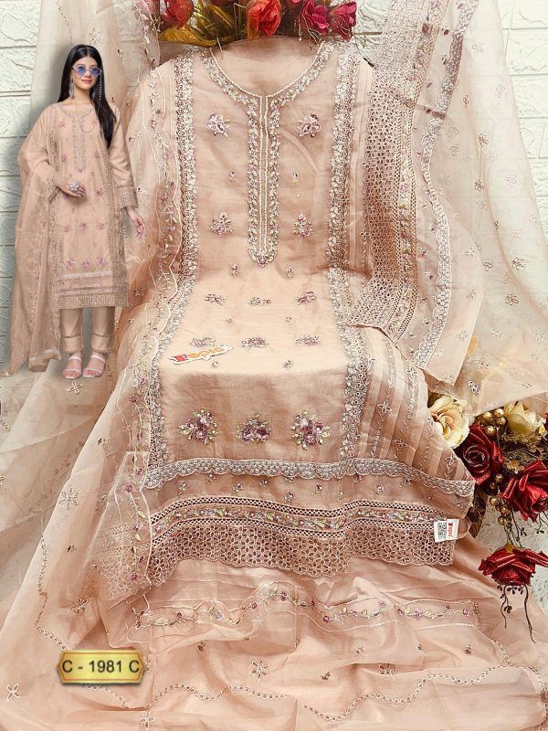 FEPIC C 1981 ROSEMEEN ORGANZA PAKISTANI SUITS