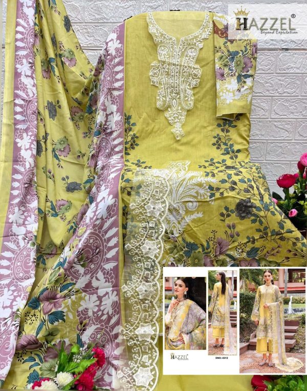 HAZZEL 0312 COTTON EMBROIDERED PAKISTANI SUITS