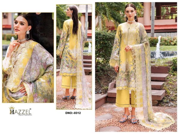 HAZZEL 0312 COTTON EMBROIDERED PAKISTANI SUITS