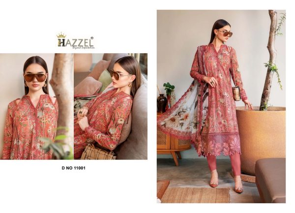HAZZEL 11001 COTTON PAKISTANI SUITS WHOLESALE