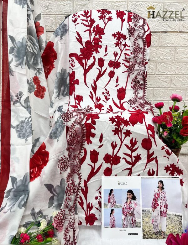 HAZZEL 305 COTTON PAKISTANI SUITS WHOLESALE