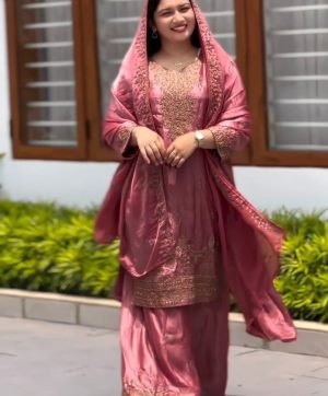 HK 1700 DESIGNER CHINON SILK PLAZZO SUITS WHOLESALE