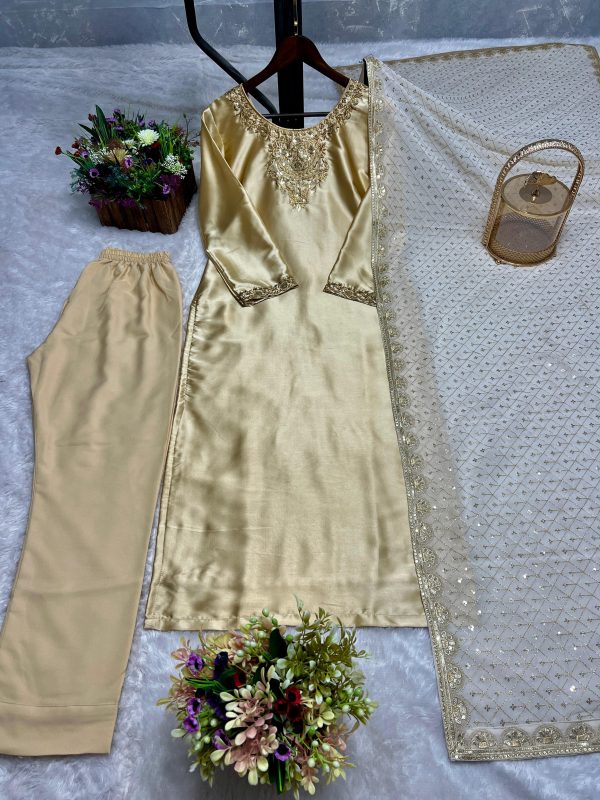 HK 1701 DESIGNER EMBROIDERY SEQUENCE WORK KURTI