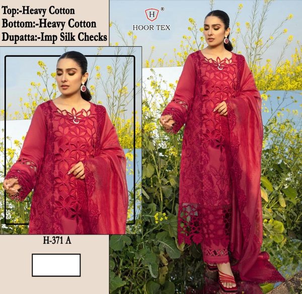 HOOR TEX H 371 A HEAVY COTTON SALWAR SUITS