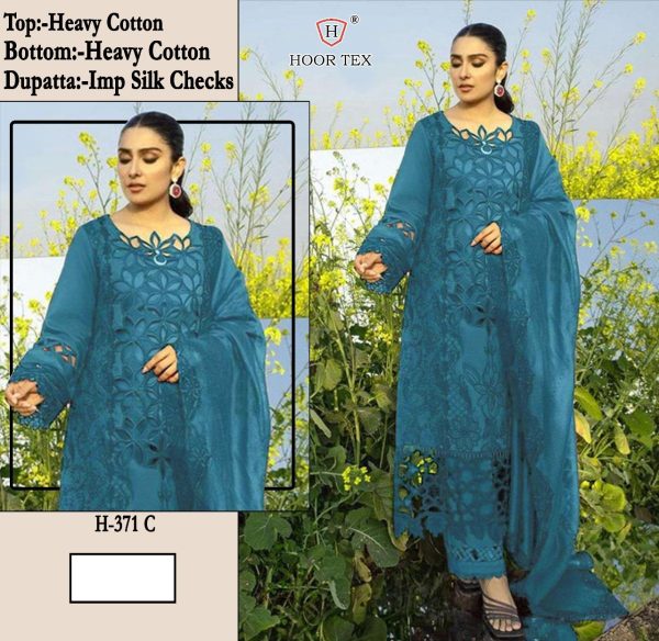 HOOR TEX H 371 C HEAVY COTTON SALWAR SUITS