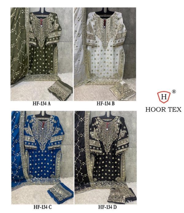 HOOR TEX HF 134 A B C D READYMADE SALWAR SUITS