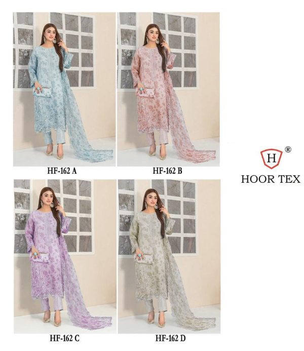 HOOR TEX HF 162 A B C D READYMADE ORGANZA SUITS