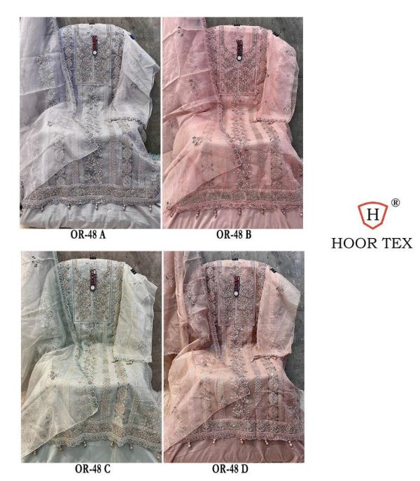 HOOR TEX OR 48 A B C D ORGANZA PAKISTANI SUITS