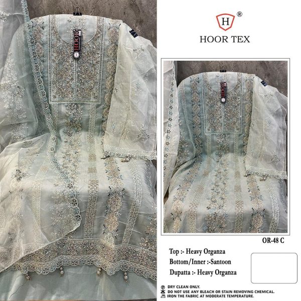 HOOR TEX OR 48 A B C D ORGANZA PAKISTANI SUITS