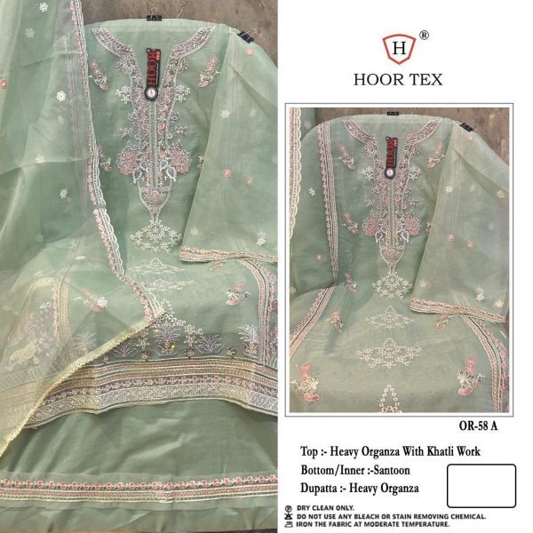 HOOR TEX OR 58 A B C D ORGANZA PAKISTANI SUITS
