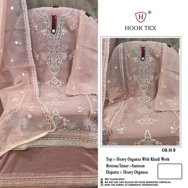 HOOR TEX OR 58 A B C D ORGANZA PAKISTANI SUITS