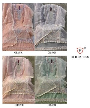 HOOR TEX OR 59 A B C D ORGANZA PAKISTANI SUITS