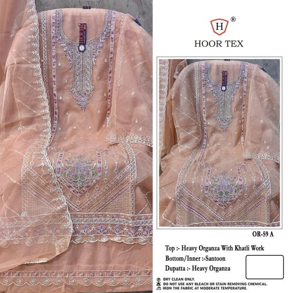 HOOR TEX OR 59 A B C D ORGANZA PAKISTANI SUITS