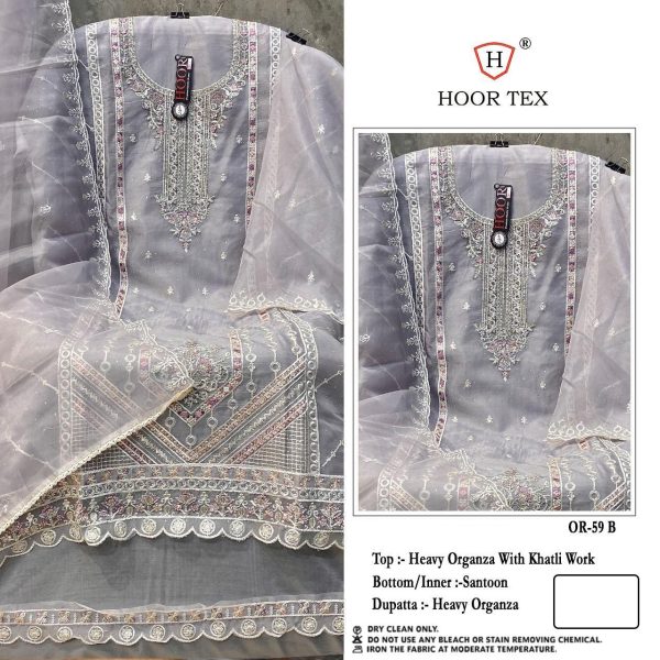 HOOR TEX OR 59 A B C D ORGANZA PAKISTANI SUITS