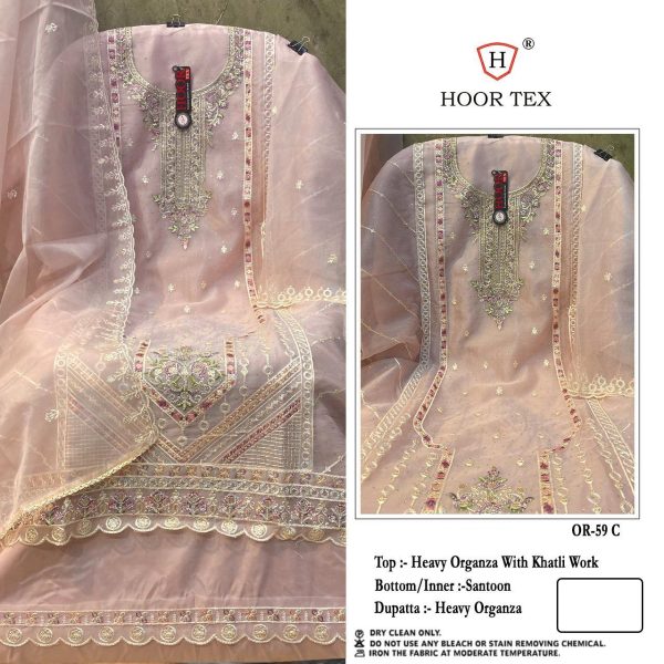 HOOR TEX OR 59 A B C D ORGANZA PAKISTANI SUITS