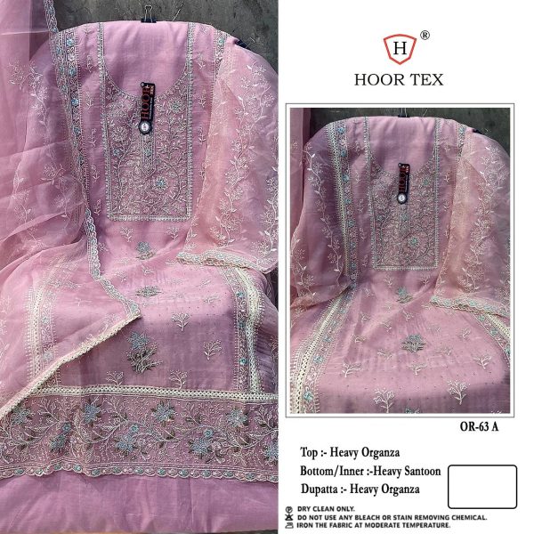 HOOR TEX OR 63 A B C D ORGANZA PAKISTANI SUITS
