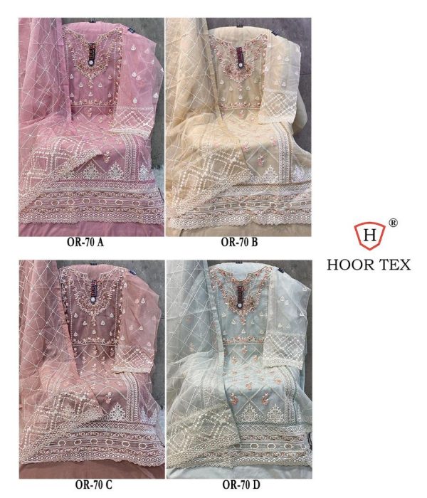 HOOR TEX OR 70 A B C D ORGANZA SALWAR SUITS