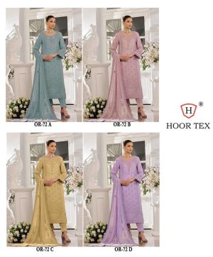 HOOR TEX OR 72 A B C D ORGANZA PAKISTANI SUITS