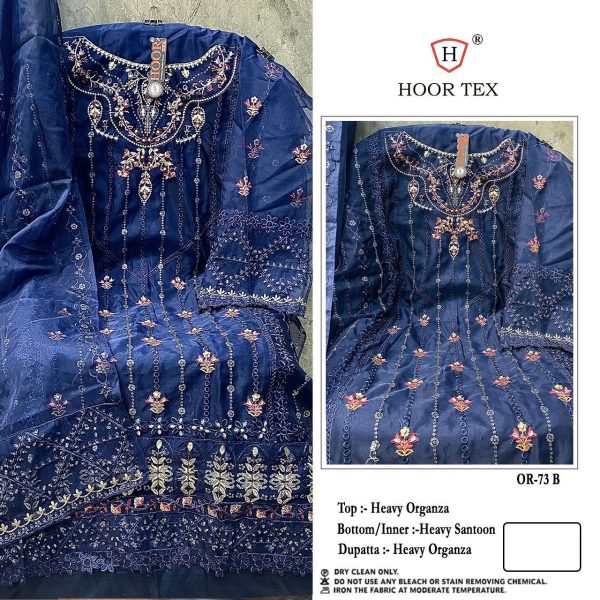 HOOR TEX OR 73 B ORGANZA PAKISTANI SUITS ONLINE