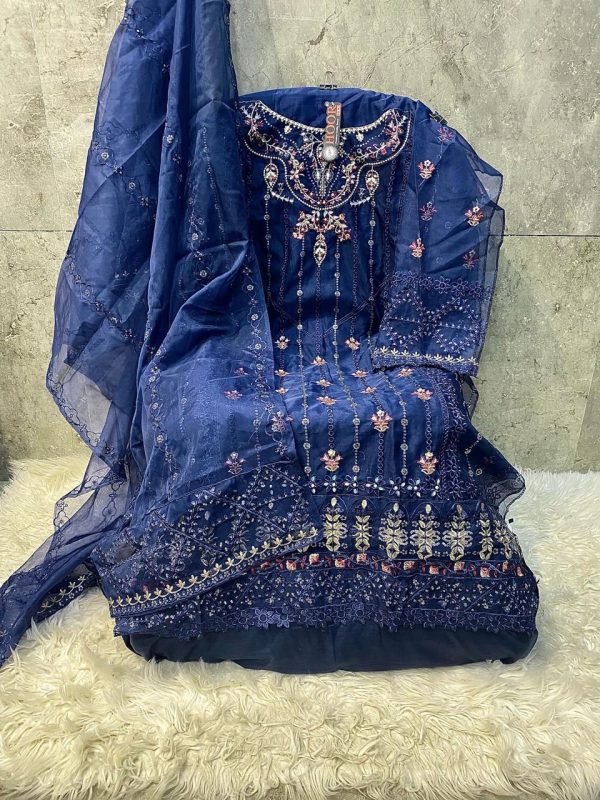HOOR TEX OR 73 B ORGANZA PAKISTANI SUITS ONLINE