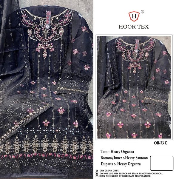 HOOR TEX OR 73 C ORGANZA PAKISTANI SUITS ONLINE