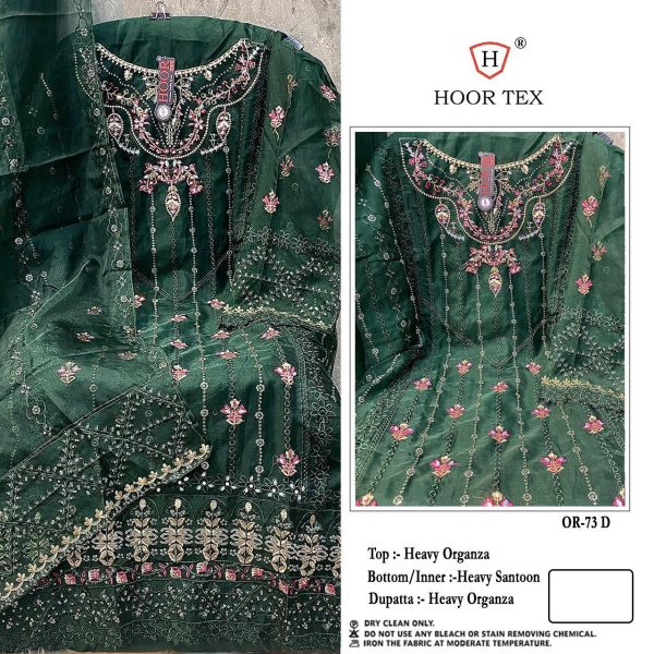 HOOR TEX OR 73 D ORGANZA PAKISTANI SUITS ONLINE