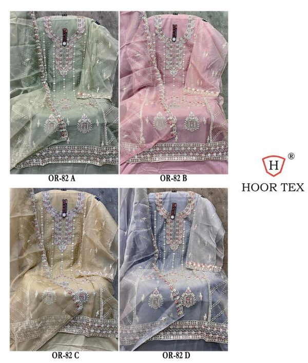 HOOR TEX OR 82 A B C D ORGANZA SALWAR SUITS