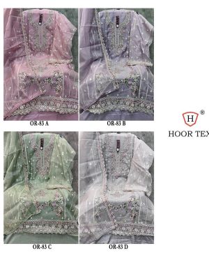 HOOR TEX OR 83 A B C D ORGANZA PAKISTANI SUITS