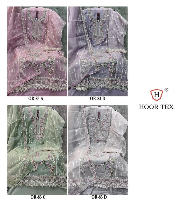 HOOR TEX OR 83 A B C D ORGANZA PAKISTANI SUITS