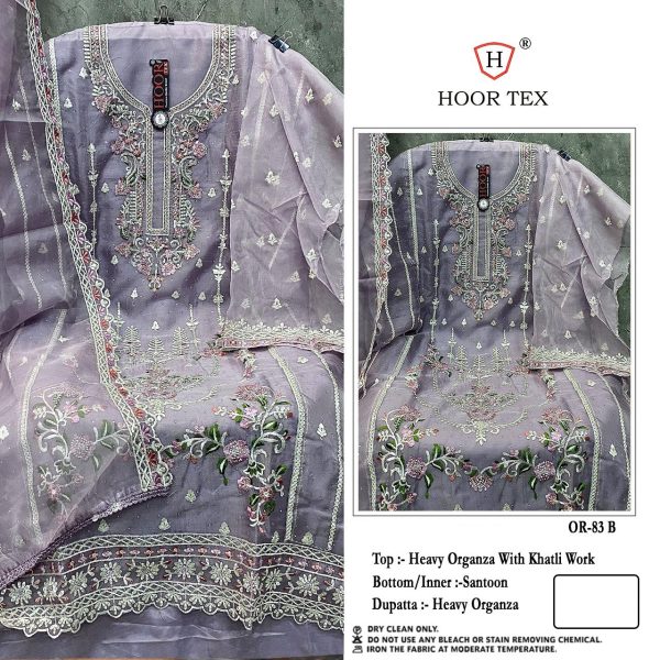 HOOR TEX OR 83 A B C D ORGANZA PAKISTANI SUITS
