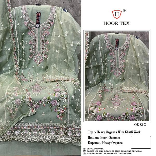 HOOR TEX OR 83 A B C D ORGANZA PAKISTANI SUITS