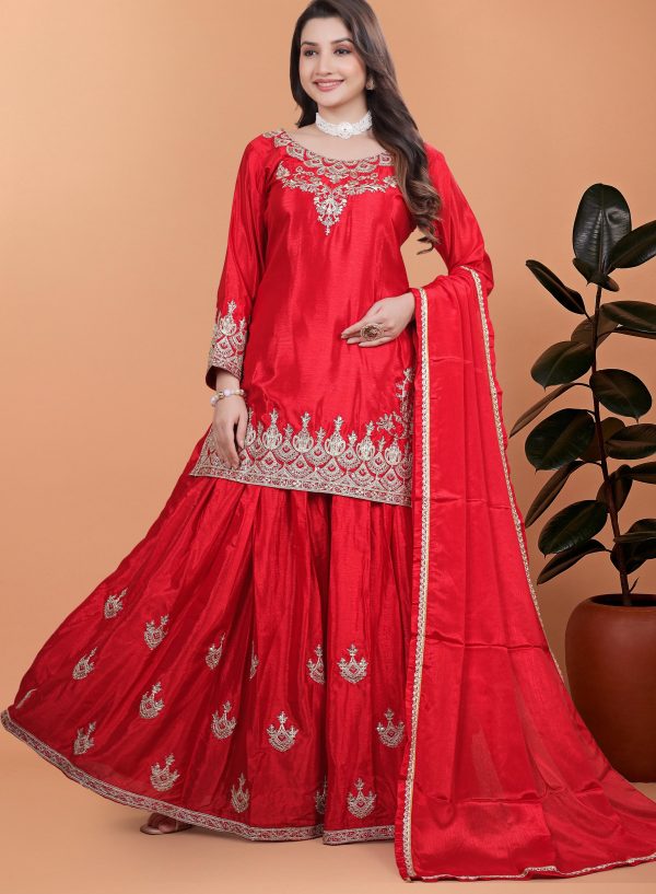 JENNY DESIGNER JD 604 A FANCY KURTI WITH FLAIRED PLAZZO