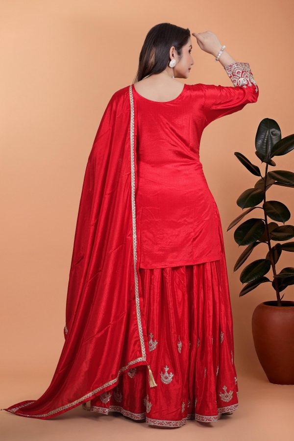 JENNY DESIGNER JD 604 A FANCY KURTI WITH FLAIRED PLAZZO