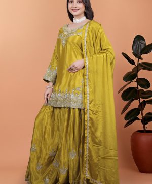 JENNY DESIGNER JD 604 B FANCY KURTI WITH FLAIRED PLAZZO