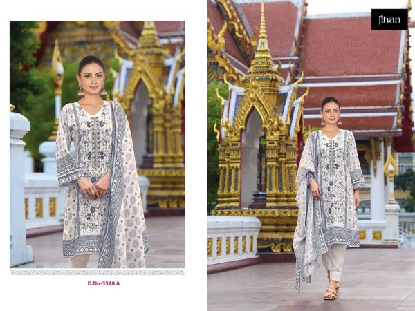 JIHAN 3548 A RMBROIDERED COTTON SUITS WHOLESALE