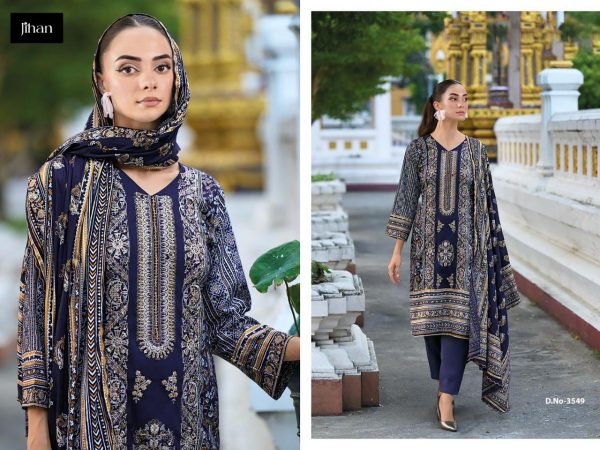 JIHAN 3549 RMBROIDERED COTTON SUITS WHOLESALE
