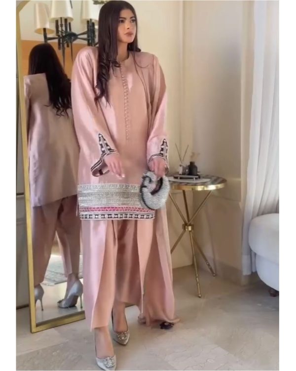 KARMA FASHION KF 1682 NATURAL CREAP PLAZZO SUITS
