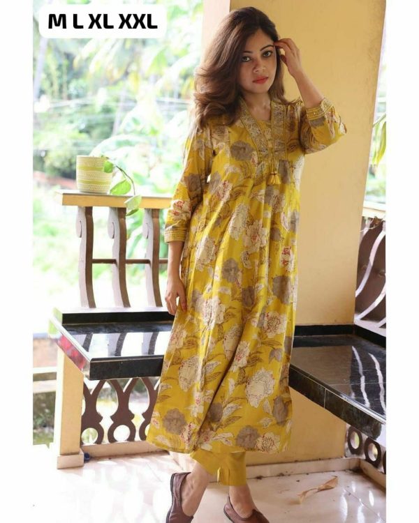 KURTI PANT NECK KATHA AND EMBROIDERY WORK WHOLESALE