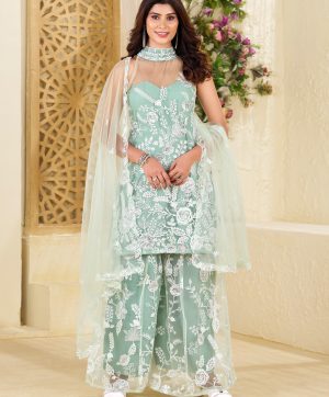 LG 1945 B TRENDING HULTER NECK KURTA AND PLAZZO SET