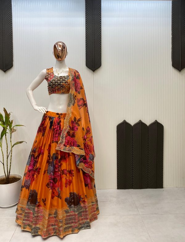 LG 636 DESIGNER PRINTED TEBI ORGANZA LEHENGA