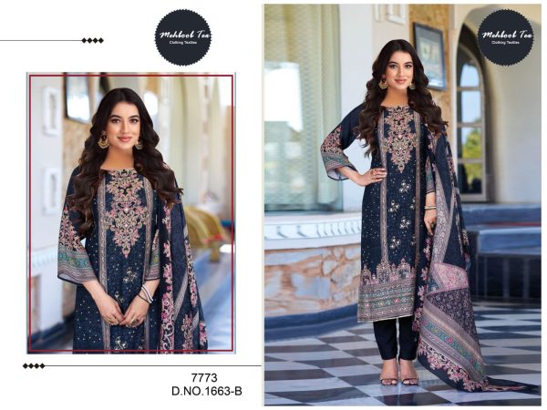 MEHBOOB TEX 1663 B VISCOSE MUSLIN SALWAR SUITS