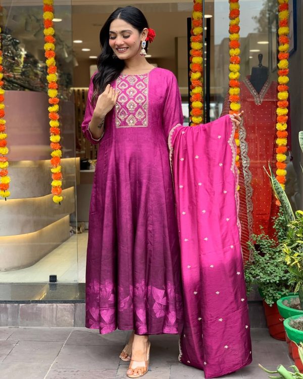 MURTI TRENDS PINK VIOLATE ANARKALI KURTI WHOLESALE