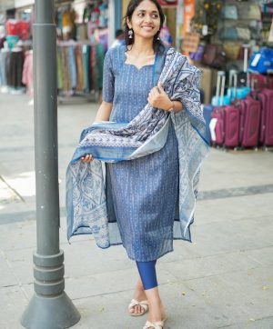 MURTI TRENDZ BLUE TANNA BANNA COTTON KURTI WHOLESALE