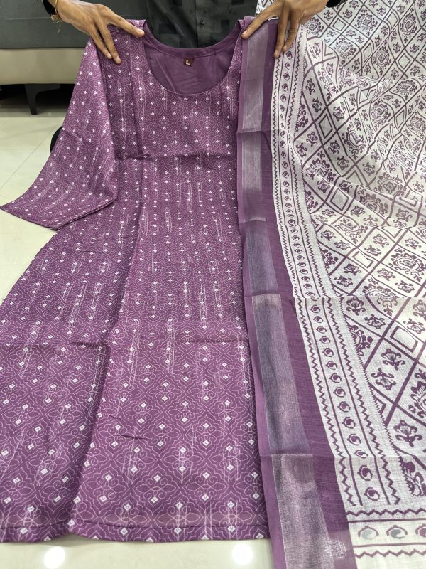 MURTI TRENDZ PURPLE TANNA BANNA COTTON KURTI