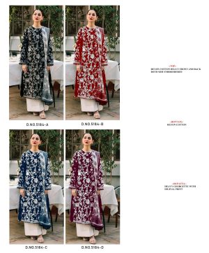 NEW DESIGNS 5184 A B C D RAYON PAKISTANI SUITS