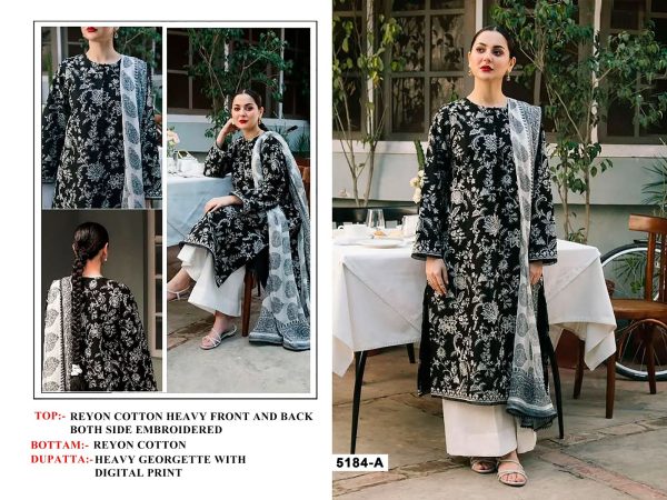 NEW DESIGNS 5184 A B C D RAYON PAKISTANI SUITS