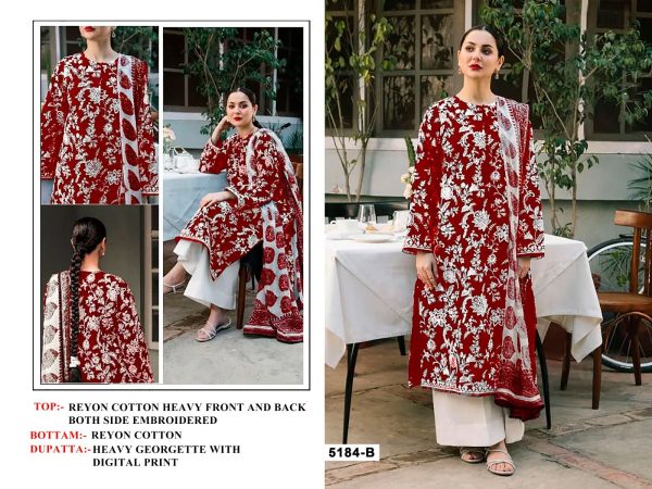 NEW DESIGNS 5184 A B C D RAYON PAKISTANI SUITS