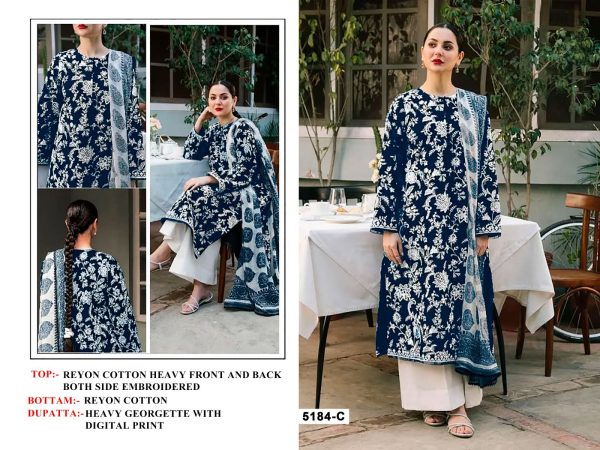 NEW DESIGNS 5184 A B C D RAYON PAKISTANI SUITS